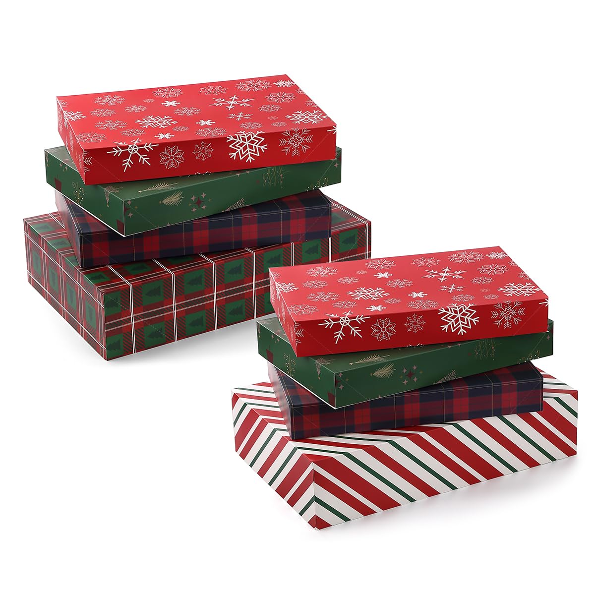 NUJOVI 13 Piece Christmas Gift Boxes with Lids - Premium Robe Boxes with 4 Inch Deep and Shirt Boxes Also Good for Pants, Lingerie, Sweaters, Clothing