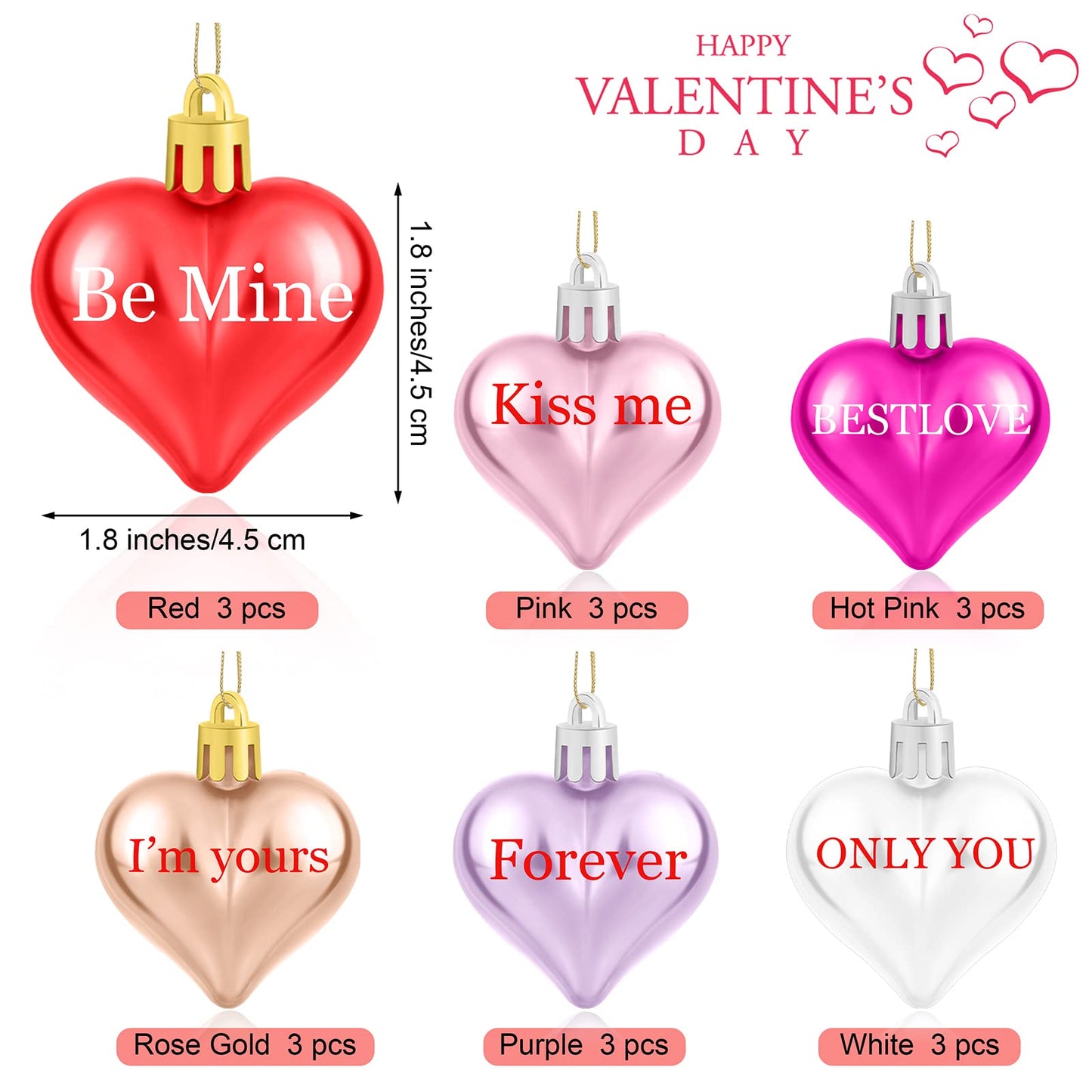 Valentine's Day Tree Decoration with LED Lights 21.7 Inch Tabletop Birch Tree with Timer Battery USB Powered with Valentine's Day Heart Ornaments for Home Valentine Wedding Decor