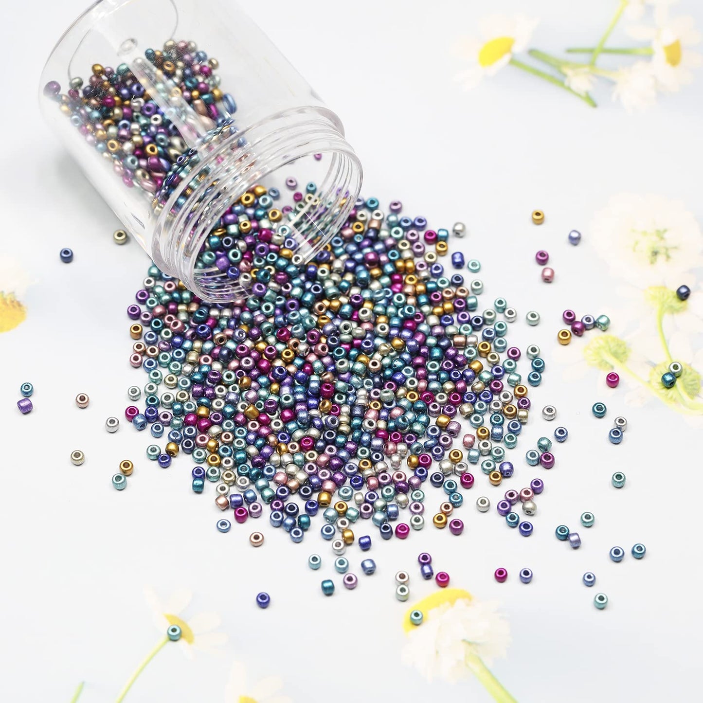 KERGAEN Size 2mm 11/0 Seed Beads About 15600pcs, Making Earring,Bracelet and Jewelry (650Pcs/Color, 24 Colors)