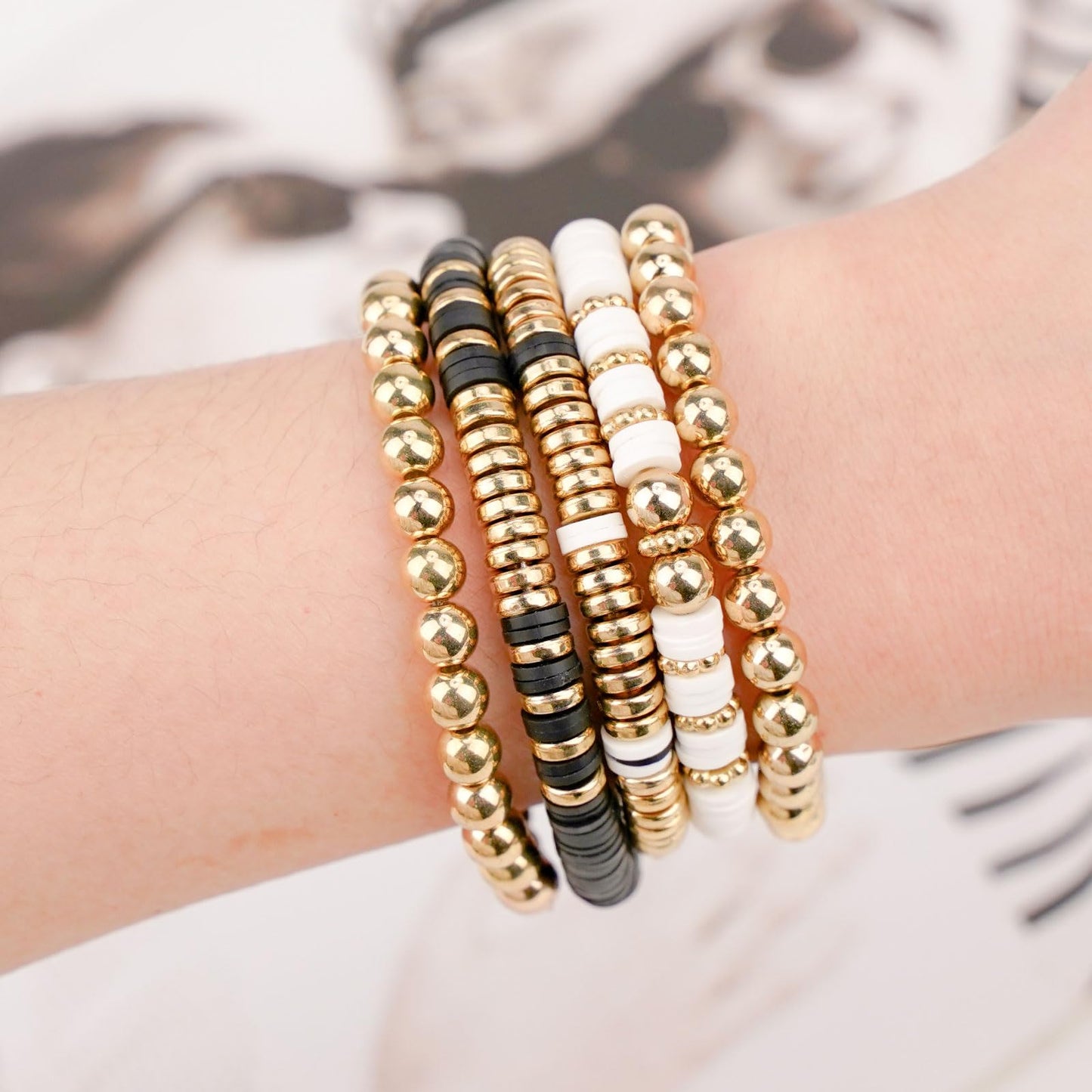 3000 Pcs Clay Beads Bracelets for Women Adults, Bracelet Making kit Golden Beads for Jewelry Making, Charms Bracelet Kit DIY Arts and Crafts Birthday Gifts Preppy