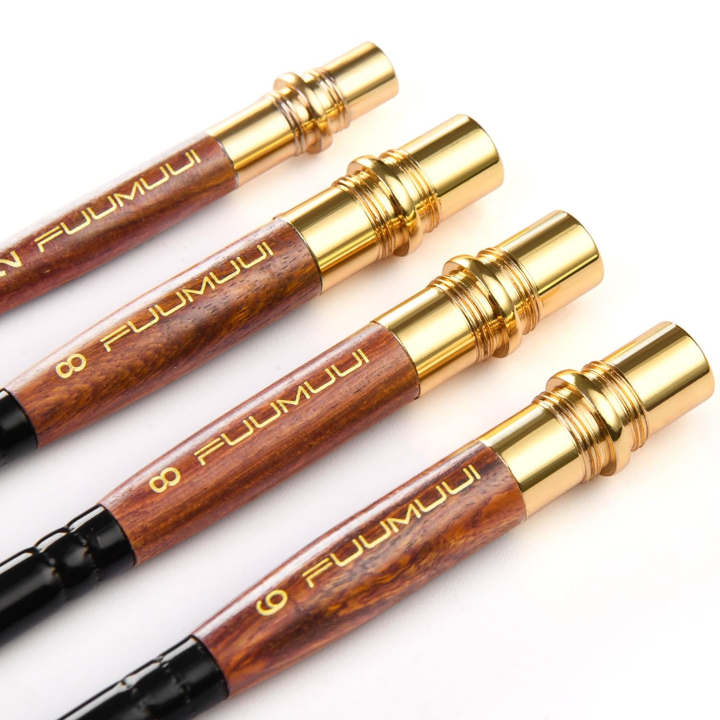 Sable Travel Watercolor Brushes, Fuumuui 4pcs Elegant Kolinsky Sable Travel Brushes Travel Watercolor Kit with Leather Pouch Perfect for Watercolor Gouache Ink Painting