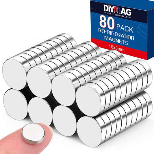DIYMAG Magnets, 80Pcs Small Round Fridge Magnets for Whiteboard, Multi-Use Tiny Neodymium Office Magnet for Crafts, Refrigerator, Dry Erase Board Magnet