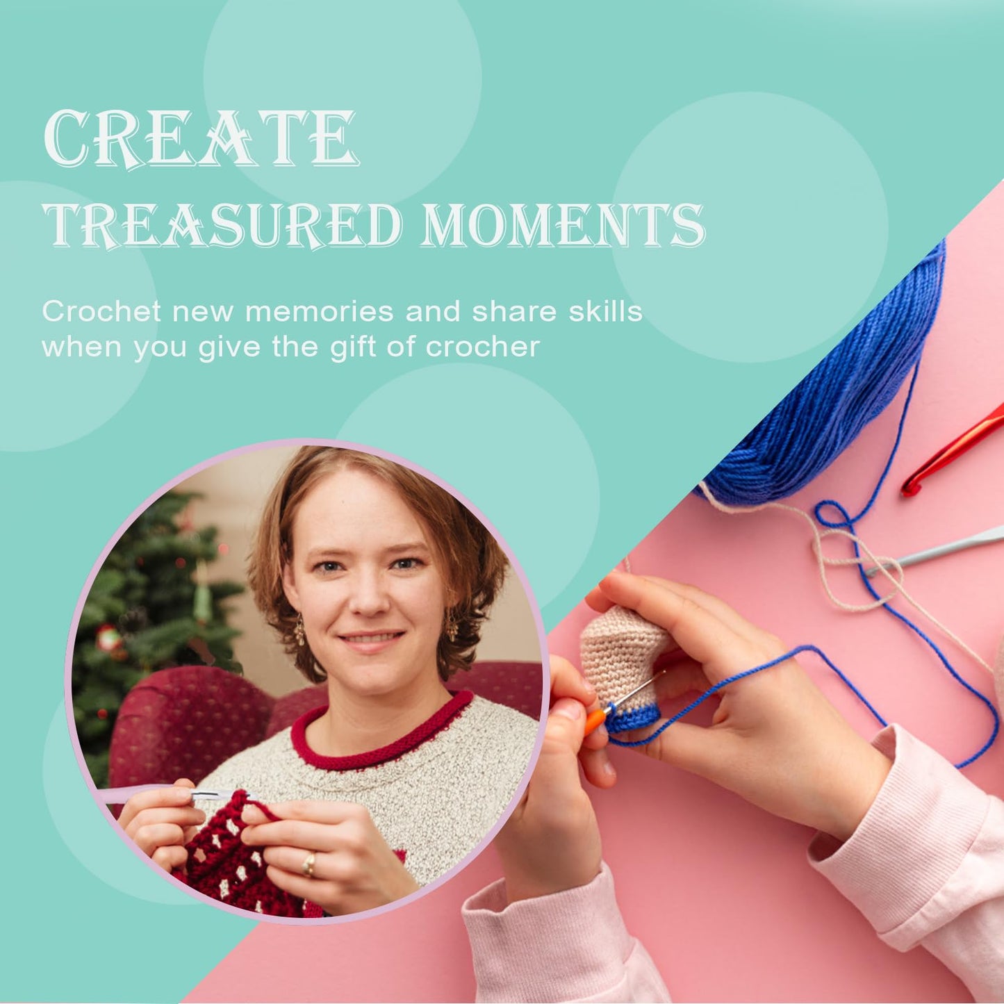 Buylorco Crochet Hooks 11 Size Crochet Hook Set with Soft Handle and Case Crochet Needle Kit for Beginners Knitting Needle Kit Yarn Crochet Kit 2mm(B) to 8mm(L)