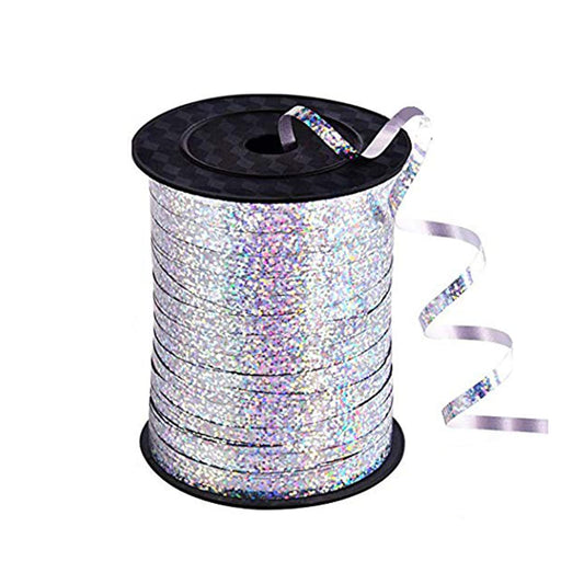 BEISHIDA 500 Yards Silver Ribbon Curling Crimped, Balloon String Shiny Metallic Roll for Gift Wrapping Ribbon for Birthday Party Festival Art Craft Decor Florist Flowers Decoration