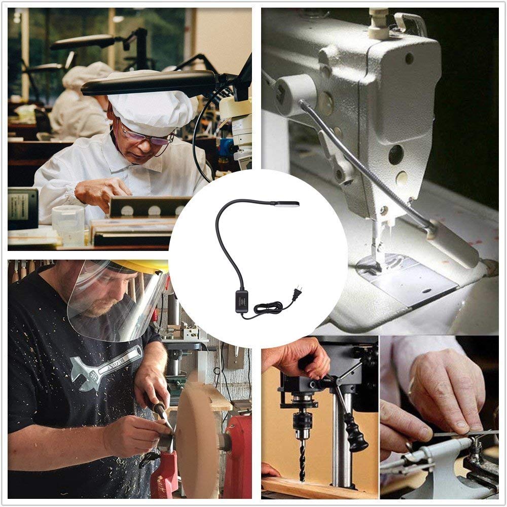 harmiey Sewing Machine Light,LED Work Light 30 LED with Touch Control with Lengthen Flexible Silone Coating Gooseneck for Sewing Machine, Drill Presses, Desks, Craft, Workbenches, Lathes Lamp