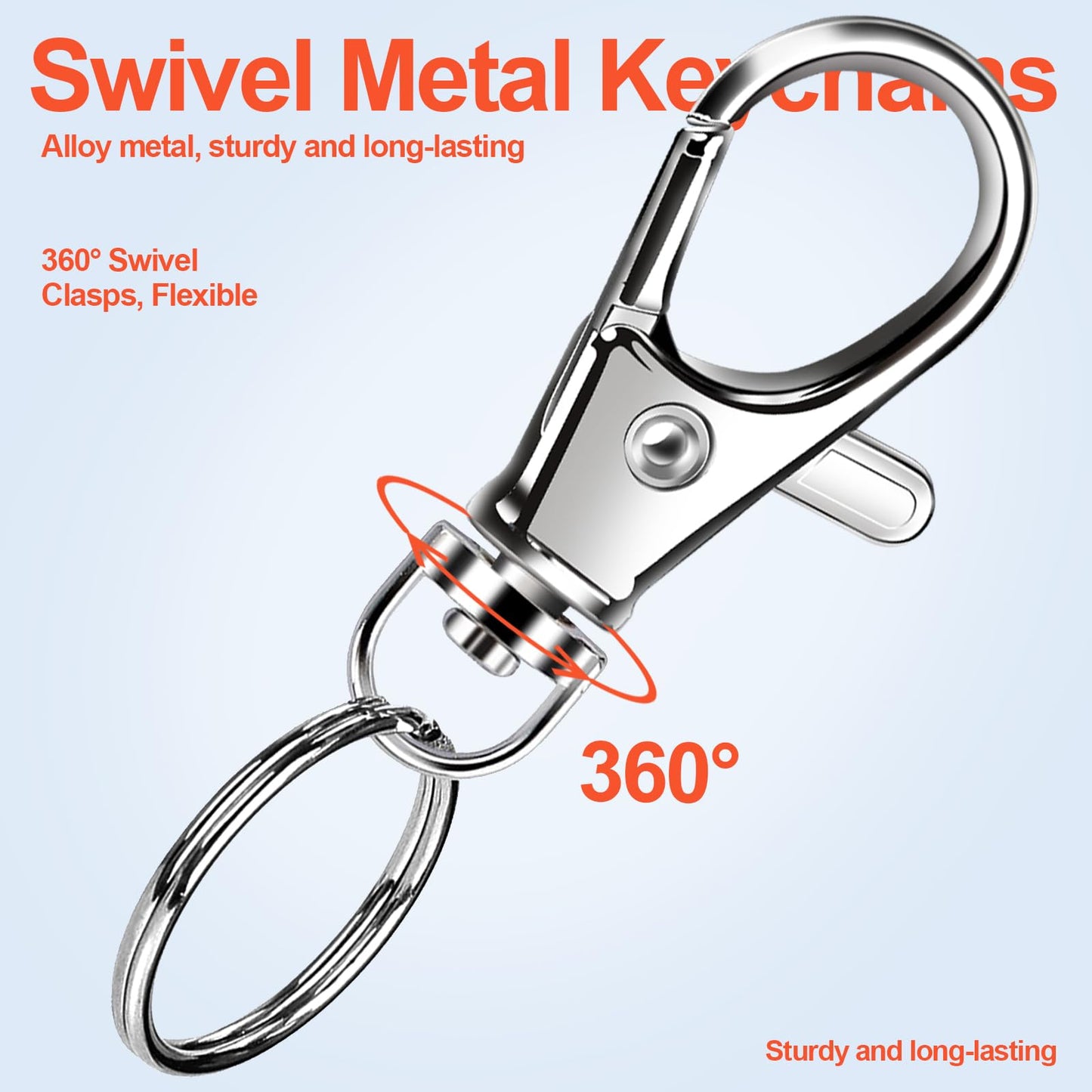 60PCS Metal Swivel Snap Hooks and Key Rings, 30PCS Small Lobster Claw Keychains Clasps and 30PCS Key Chain Ring for Keychain Clip, Key, Jewelry Making, Art Crafts, Silver