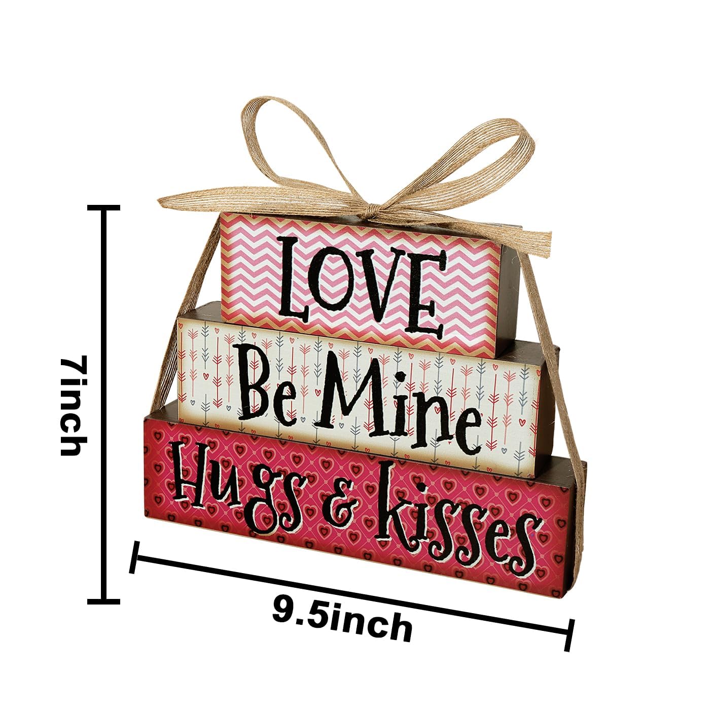 Valentines Day St. Patrick's Day Decor - Rustic Tiered Tray with Reversible Shamrock Blocks for Table & Kitchen Farmhouse Valentine Bundle