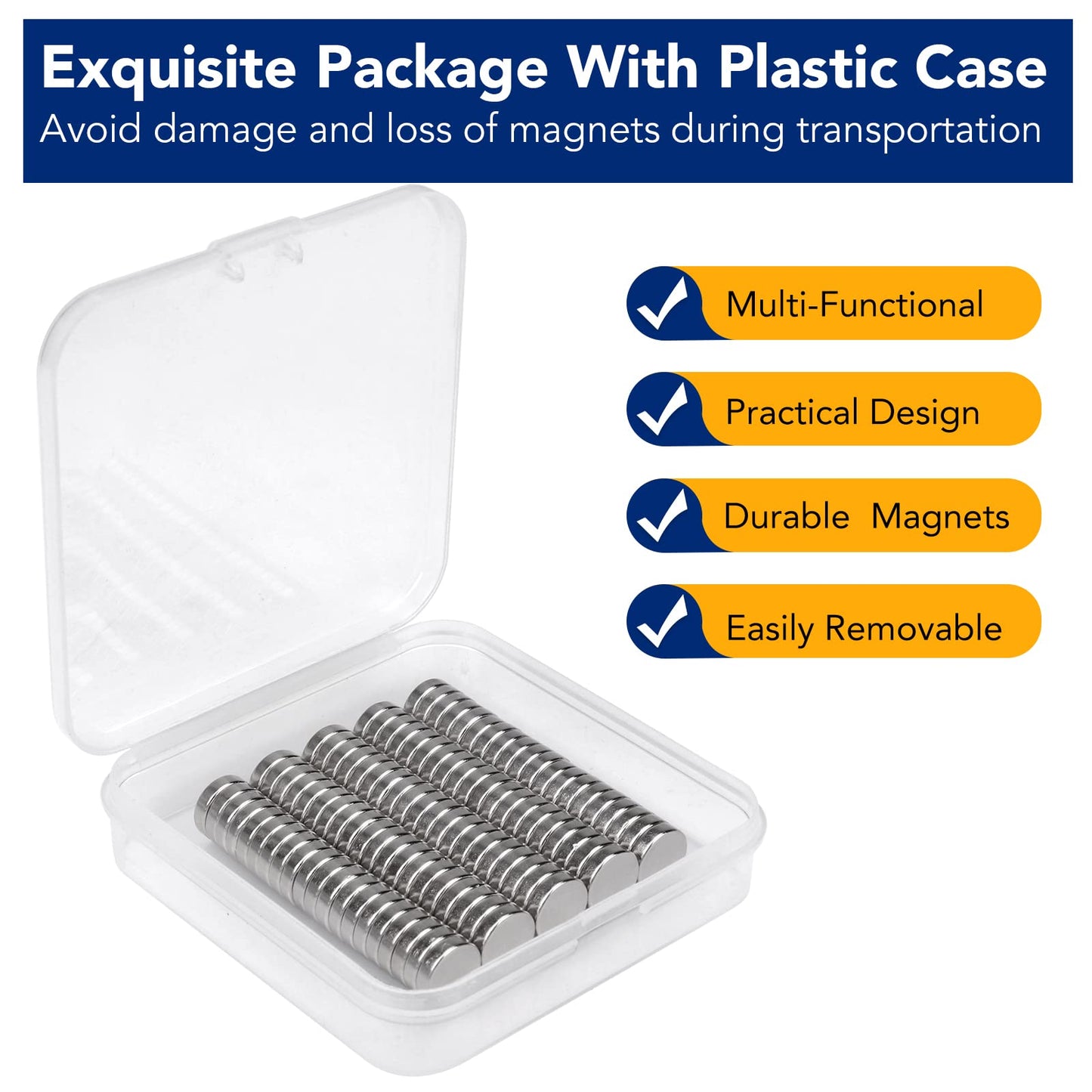 DIYMAG Magnets, 80Pcs Small Round Fridge Magnets for Whiteboard, Multi-Use Tiny Neodymium Office Magnet for Crafts, Refrigerator, Dry Erase Board Magnet