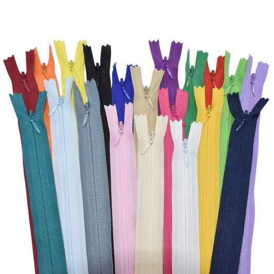 12.5" 40 Pcs Nylon Invisible Zipper for Tailor Sewer Sewing Craft Crafter's Tools Garment Special 20 Colors (12.5inch)