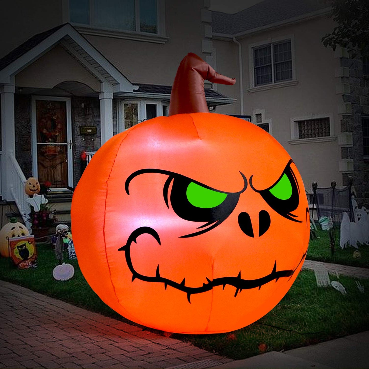 4 Ft Halloween Blow up Inflatable Pumpkin Decoration-Lighted Halloween Inflatables Outdoor for Home Yard Garden Indoor and Outdoor Halloween Decoration