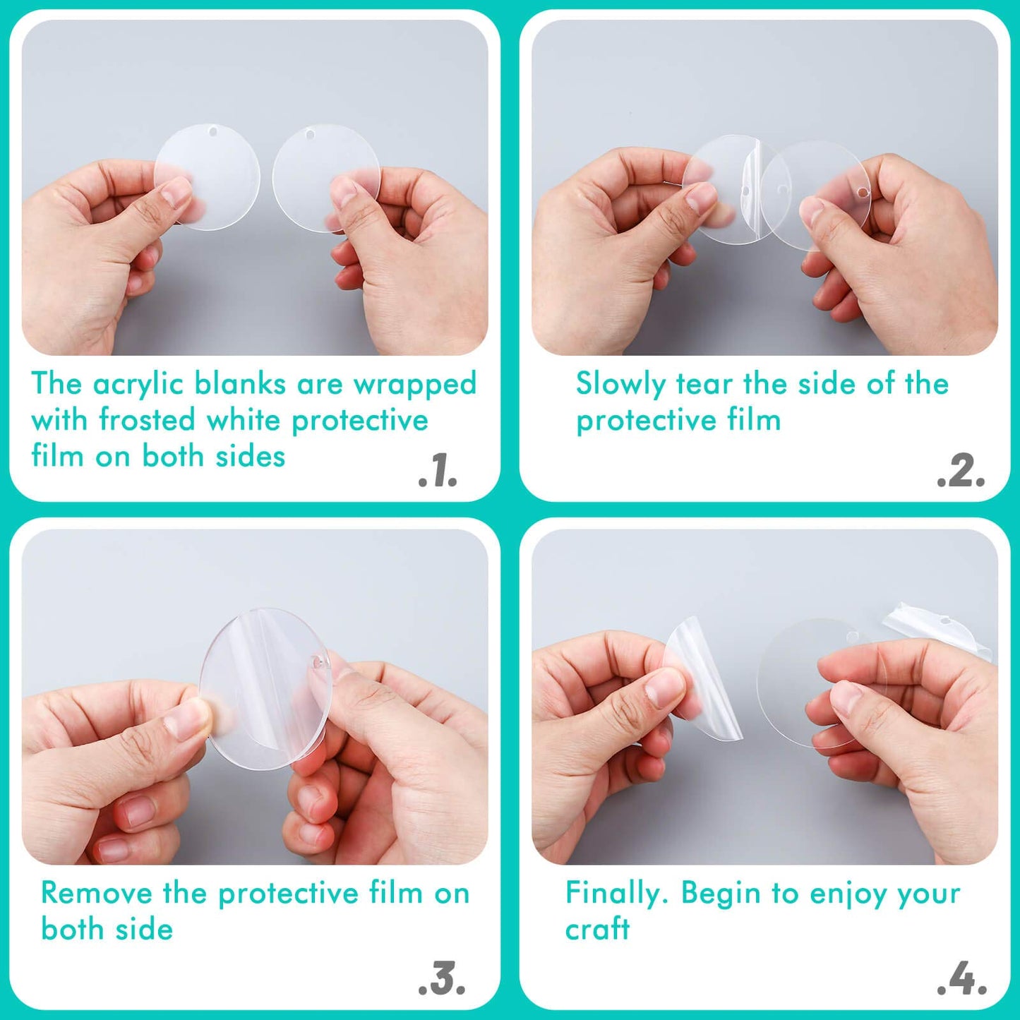 Acrylic Keychain Blanks, Audab 120pcs Blank Keychains for Vinyl Kit Including 30pcs Acrylic Discs, 30pcs keychain Tassels, 30pcs Gold Key chain Rings and 30pcs Jump Rings for DIY Keychain, Vinyl Craft