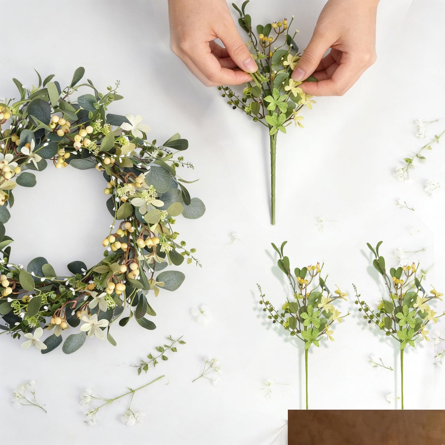 Bibelot 18 Inch Artificial Eucalyptus Stems with Berries, 6 Pcs Realistic Greenery Floral Picks, Spring Summer Stems for Wedding Centerpieces, Table and Home Decor
