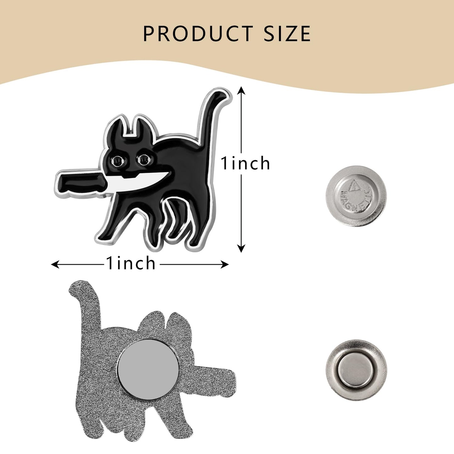 2pcs Funny Black Cat Needle Minder, Needle Minder Magnet, Magnetic Needle Nanny Needlework Accessories
