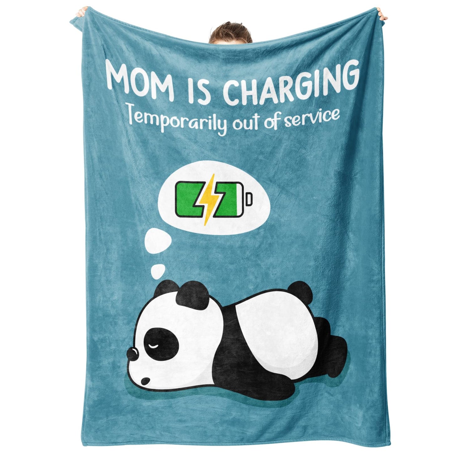 Craftique Funny Gifts for Mom Birthday Mother’s Day - Mom's Charging Blanket- New Mom Gifts for Women, Super Soft Blanket Throw for Napping Travel, 60”×50”