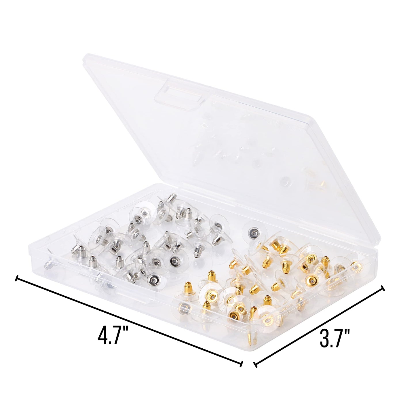 Mr. Pen Bullet Clutch Earring Backs - 76 Pcs, Gold & Silver, Rubber Backs for Studs & Pierced Earring Stoppers