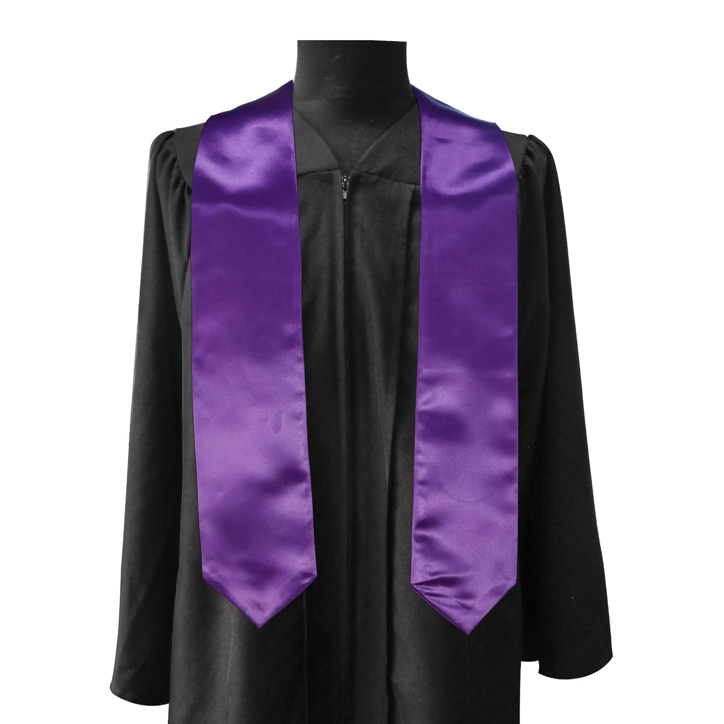 GraduationMall Unisex Adult Plain Graduation Stole 60" Purple