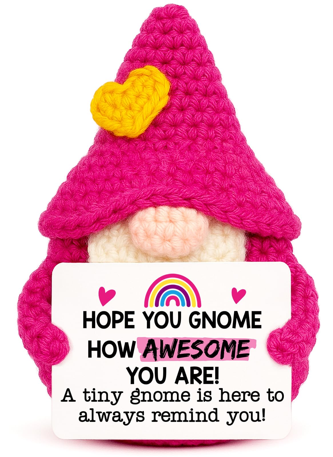 Valentines Gnomes Gifts for Women - Funny Crochet Gnome Valentine's Galentines Day Birthday Inspirational Emotional Positive Support Cheer Gift for Kids Her Teen College Student Best Friend