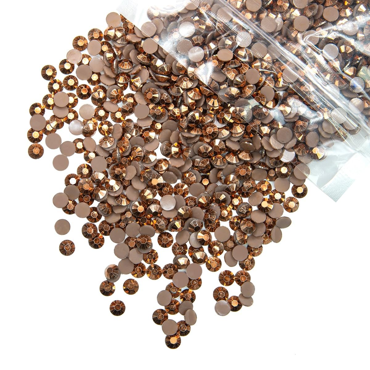 qiipii 3000PCS 4mm Copper Resin Rhinestones for Crafts Brown Flatback Jelly Resin Rhinestones Bulk SS16 Non-Hotfix Coffee Stones Diamonds Gems for Face Eyes Makeup Tumblers DIY Crafts Shoes Clothes