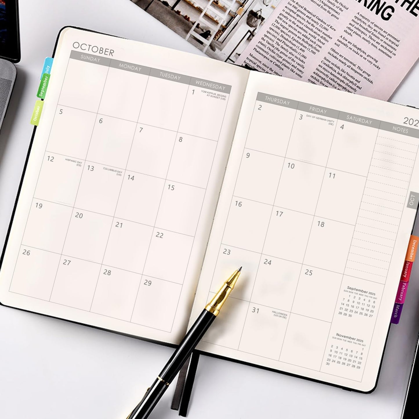 2025-2026 Planner - Academic Planner 2025-2026, 12-Months 25-26 Planners Weekly and Monthly, Jul. 2025 - Jun. 2026, 5.75" x 8.25", Saffiano Leather with Thick Paper, Back Pocket with 40 Notes Pages