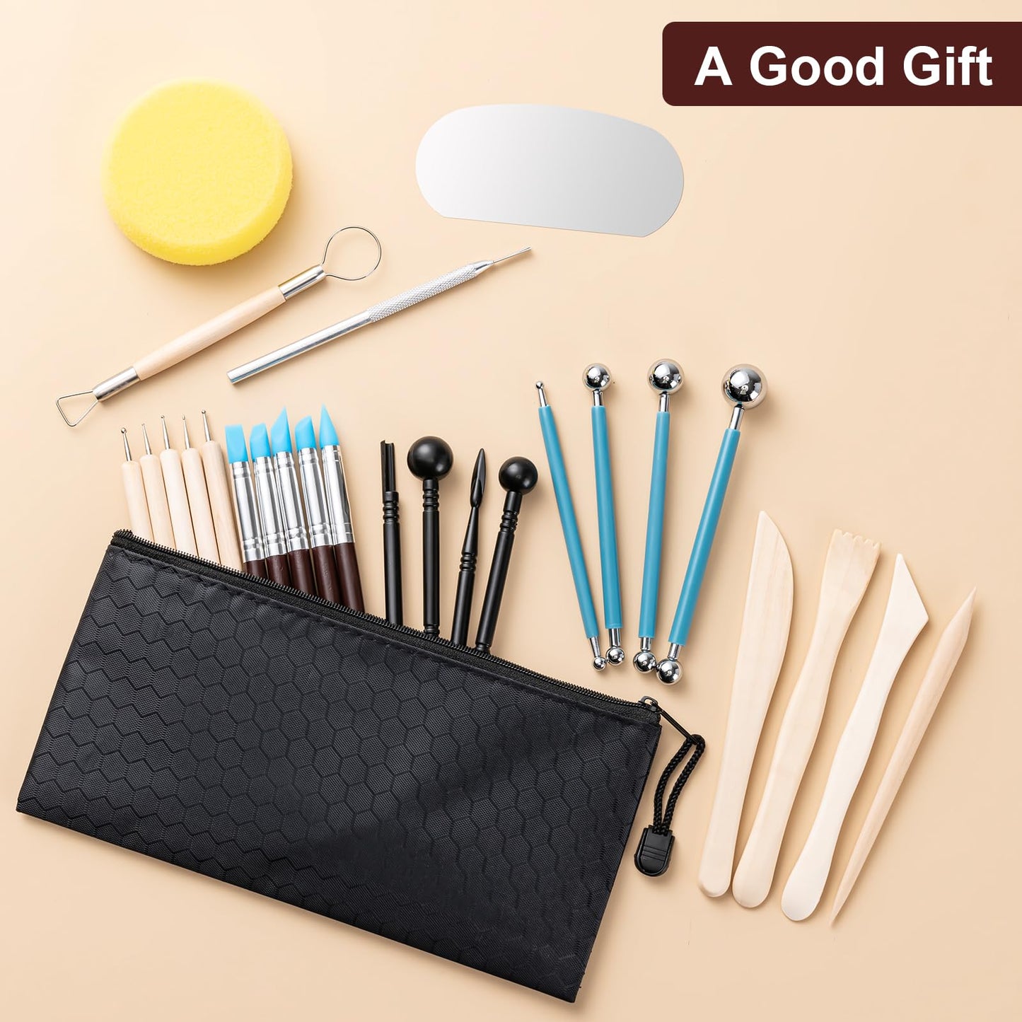 Clay Tools Kit, 27 PCS Pottery Tools, Practical Polymer Clay Sculpting Tools Kit, Air Dry Clay Tools Set for Kids, Adults, Pottery Craft, Dotting, Carving, Drawing, Molding, Modeling, Shaping