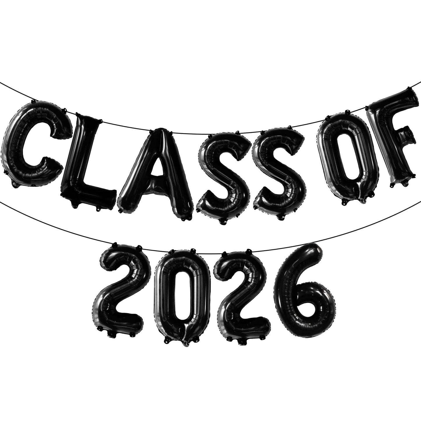 KatchOn, Black Class of 2026 Balloons - 16 Inch | Graduation Balloons Banners | Black Graduation Decorations 2026 | Class of 2026 Banner for Class of 2026 Decorations, Graduation Party Decorations