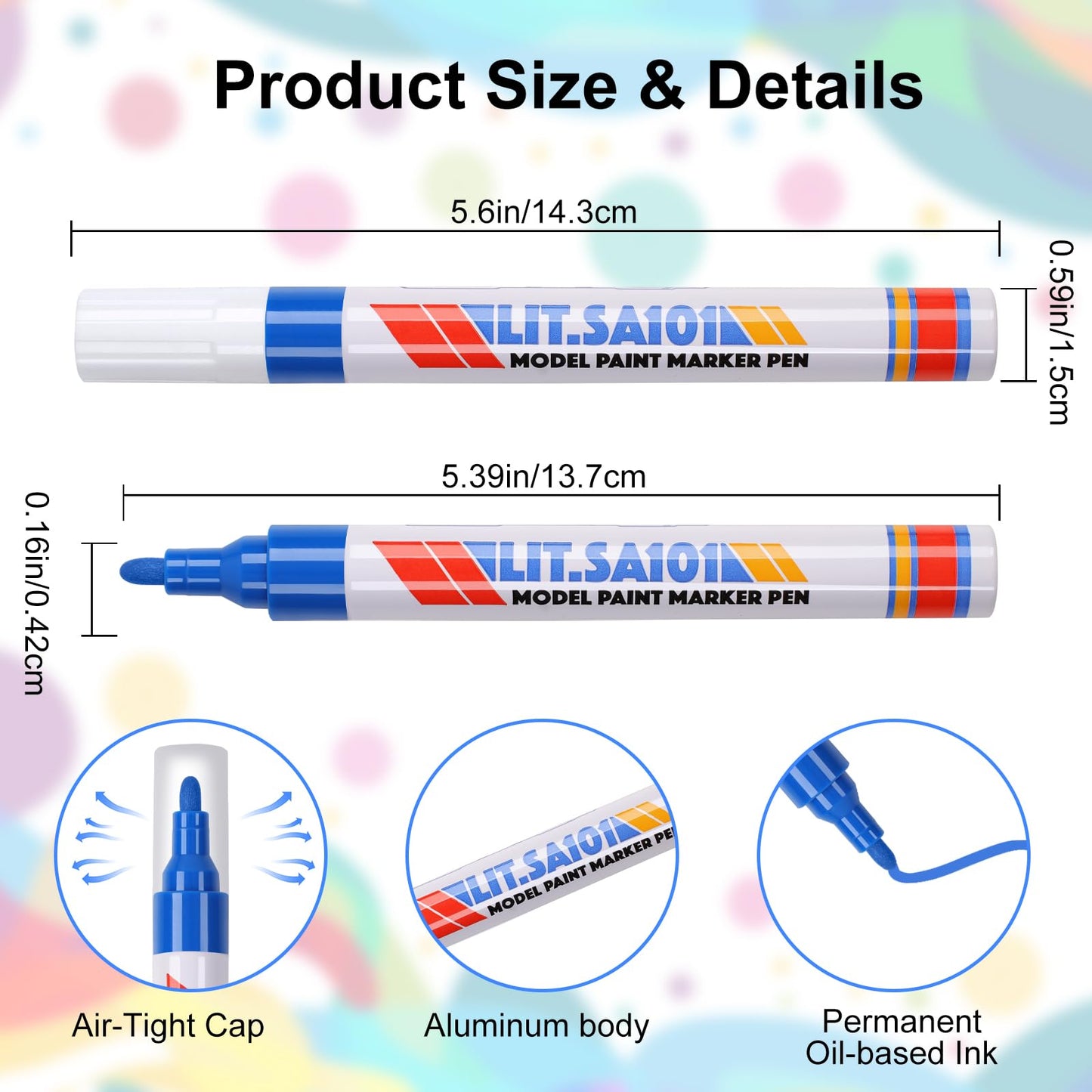 7 Pack Color Paint Pen, Oil Based Paint Marker, Medium Tip Permanent Paint Markers, Quick Dry Waterproof Paint Pens for Wood Crafts, Rock, Ceramic, Tire, Glass, Fabric, Metal, Canvas