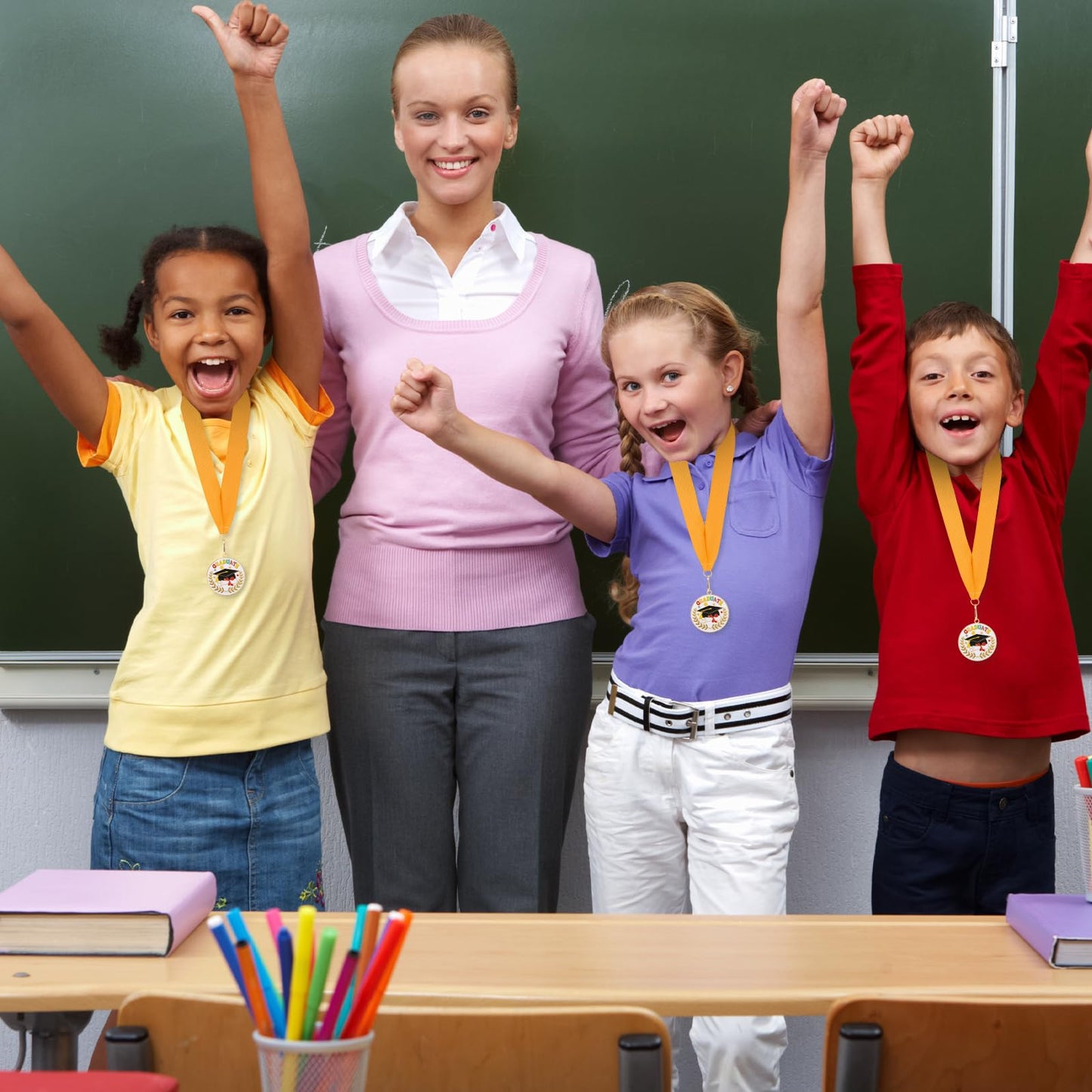 Kindergarten Graduation Medal for Kids Preschool Pre-k Graduation Award Medals with Neck Ribbon for School Student Graduation Party Gifts Favors(Metal, 2 Inch)