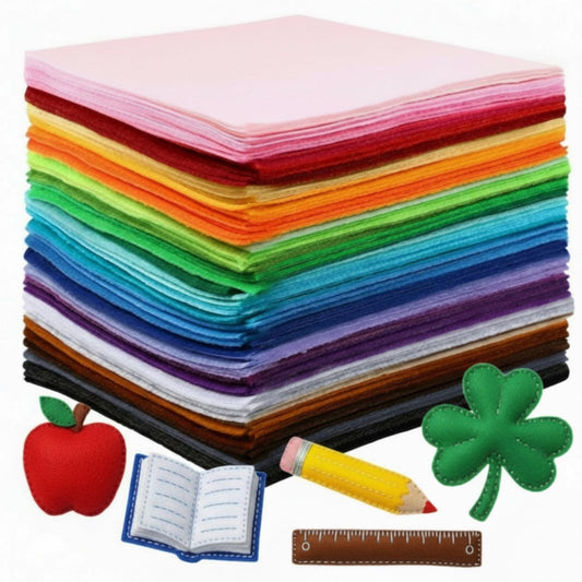 120 Pcs 12 x 8 Inch Felt Sheets for Craft 40 Assorted Color Felt Squares Stiff Paper for Valentines St Patrick's Day DIY Craft Sewing Patchwork (Classic)