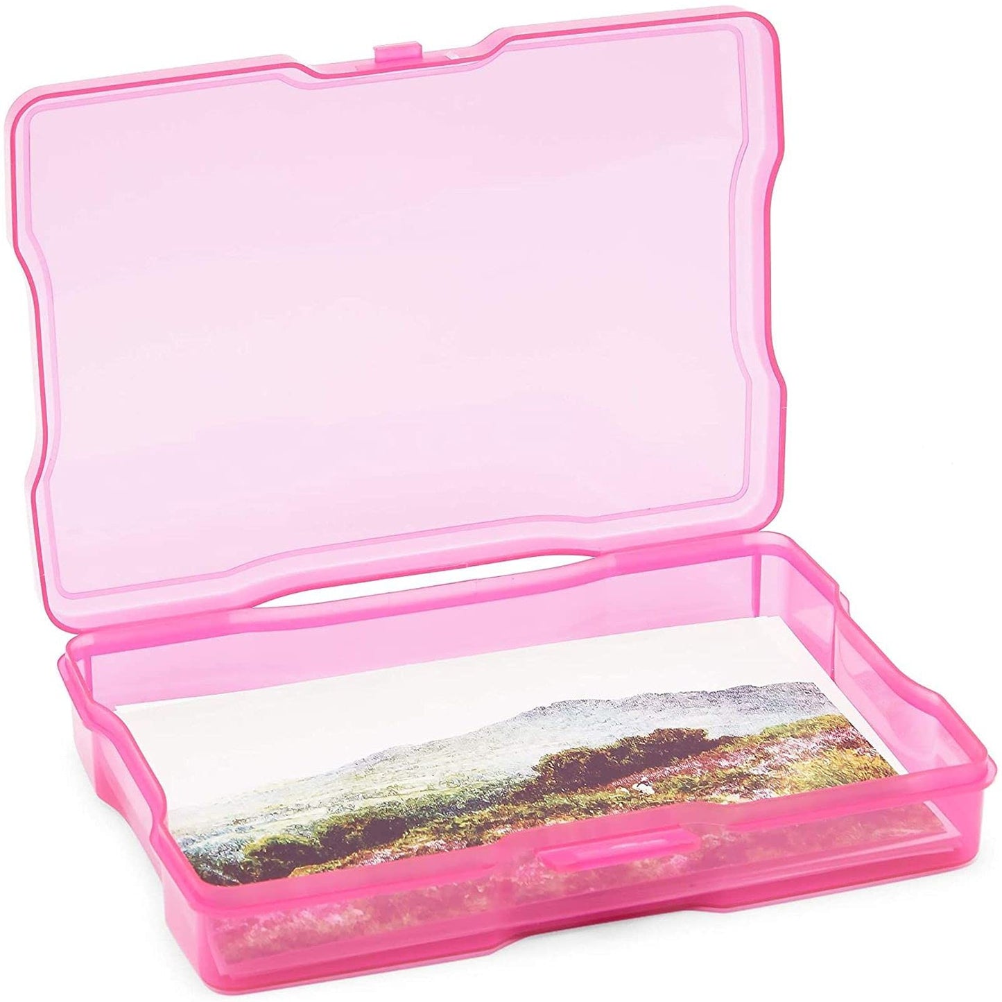 Paper Junkie 4 x 6 Inch Photo Storage Box with 6 Inner Cases, Plastic Box for Stickers, Crafts, Seeds, Art Supplies, Craft Organizers and Storage for Home, School, Classroom (7 Pieces)