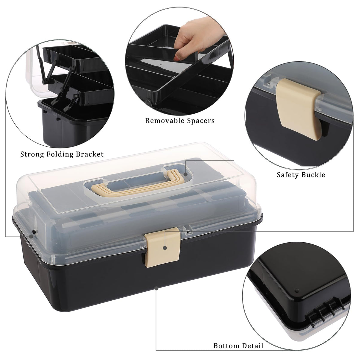 BTSKY 3-Layer Plastic Dividing Storage Box Craft Organizer and Storage
