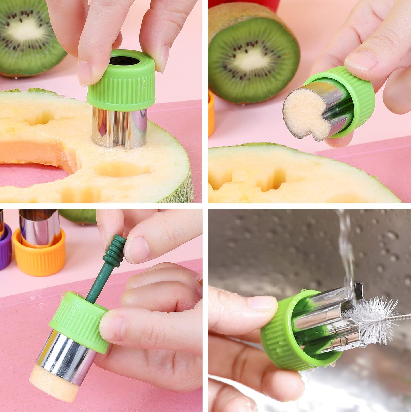 CECIAOAIME Mini Cookie Cutter Set 30 pcs for Kids Vegetable Cutters and Fruit Stamp Mold Different Shapes and Sizes Stainless Steel