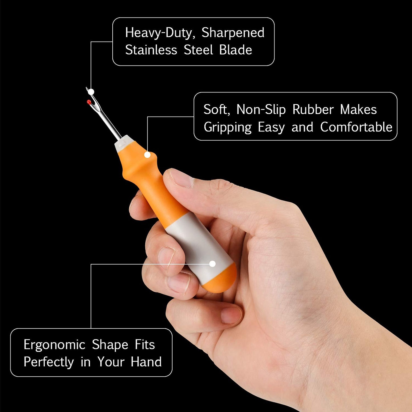 Mudder 5 Pieces Seam Ripper for Sewing Ergonomic Seam Ripper Colorful Large Thread Remover Stitch Tool Handy Thread Picker for Sewing Crafting Embroidery Removal Tool, 5 Colors