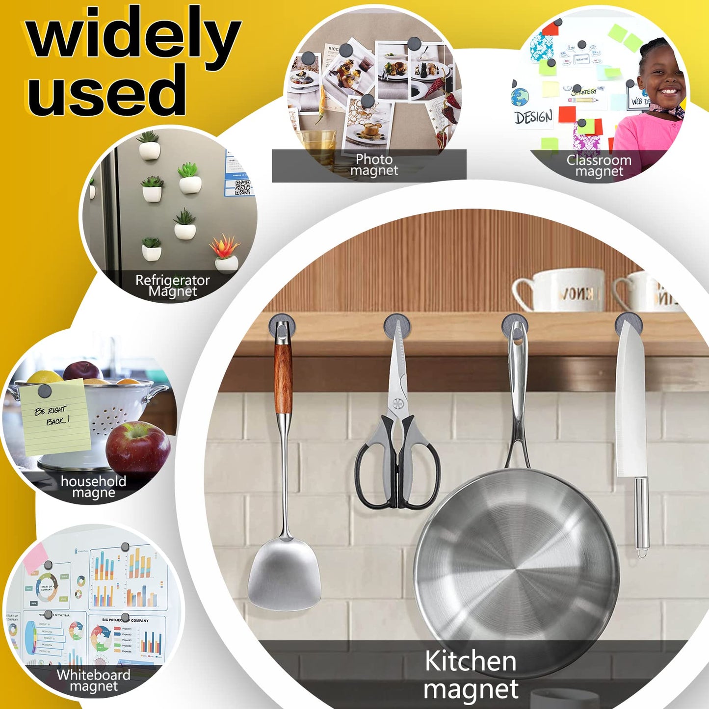 DIYMAG 90Pcs Strong Magnets for Crafts with Adhesive Backing,Ceramic Magnets Small Round Circle Magnets for Refrigerator, Craft Hobbies, Science Projects & School Notice Boards (Black,0.7 * 0.12inch)