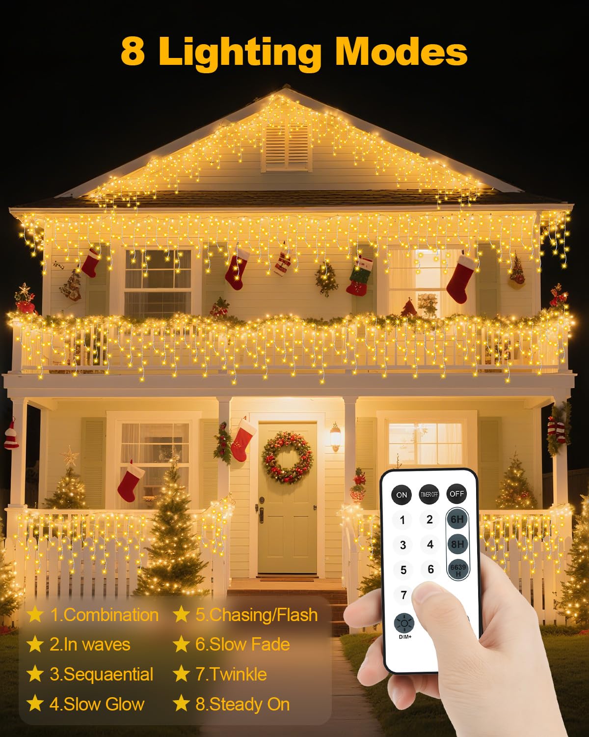 Christmas Outdoor/Indoor Decorations Ice Lights Twinkle Fairy String Light