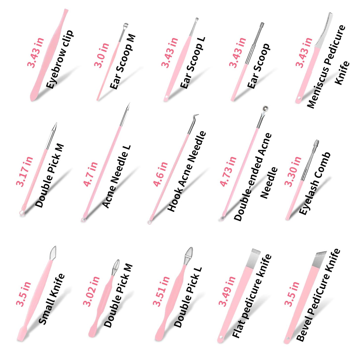 MINKINH 26-Piece Professional Manicure Set，Features Stainless Steel Tools, Carbon Steel Clippers & Travel Case for Women's Home and Travel Grooming，Mother's Day Gifts(Pink)