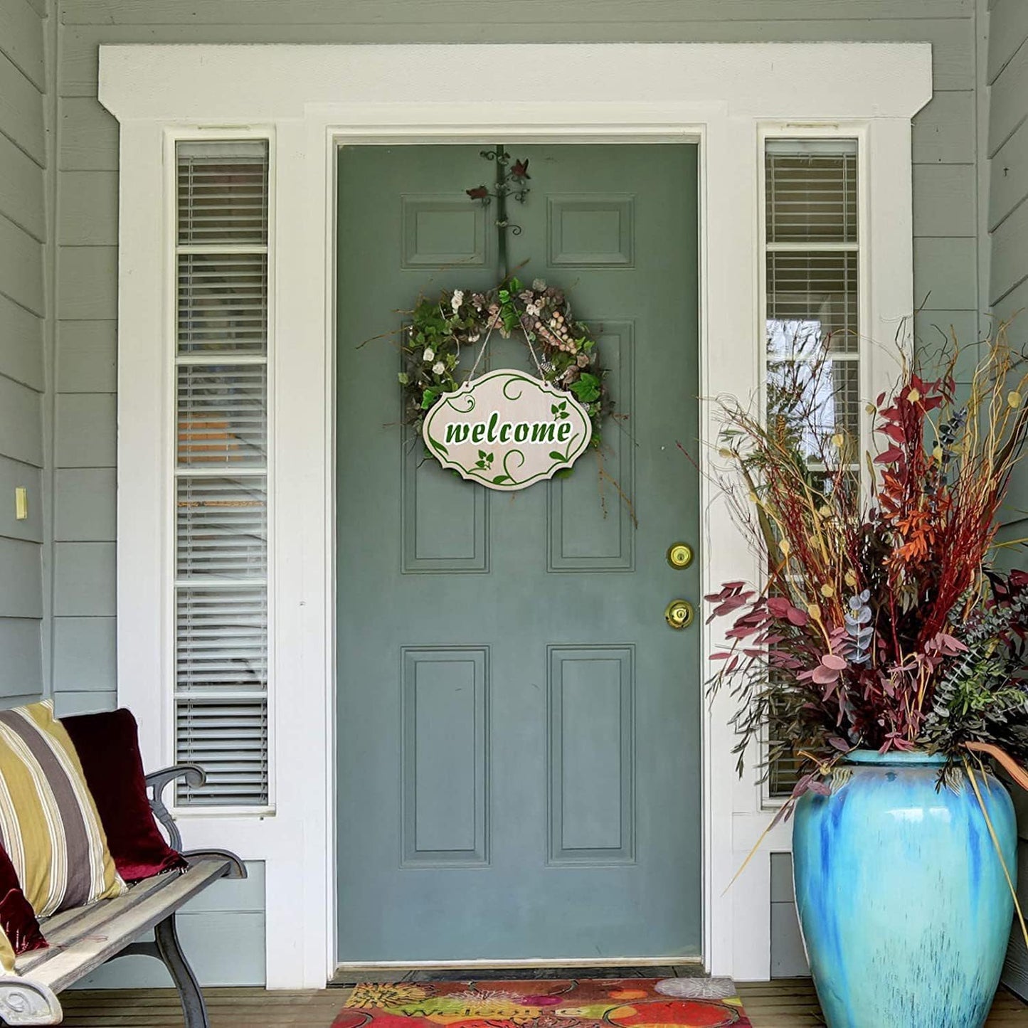 12PCS Unfinished Wood Crafts, Rectangle Wood Blanks Sign for Crafts, Wood Plaque for Cricut Projects, Wooden Hanging Craft Door Signs Wall Art Farmhouse Festival Decoration 5 x 6 Inch(Style B)