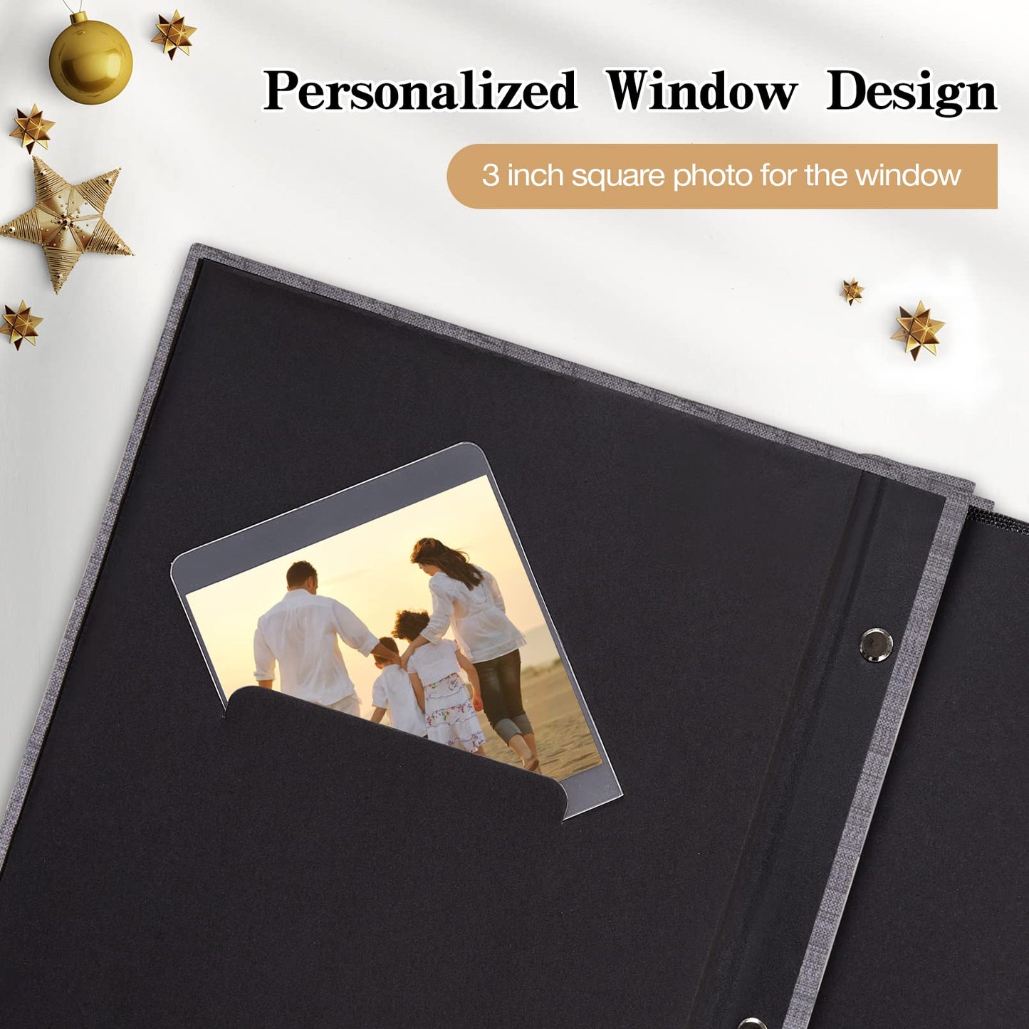potricher Small Photo Album 4x6 200 Photos Linen Cover Picture Photo Book for Family Wedding Anniversary Baby Vacation (Gray,200 Pockets)