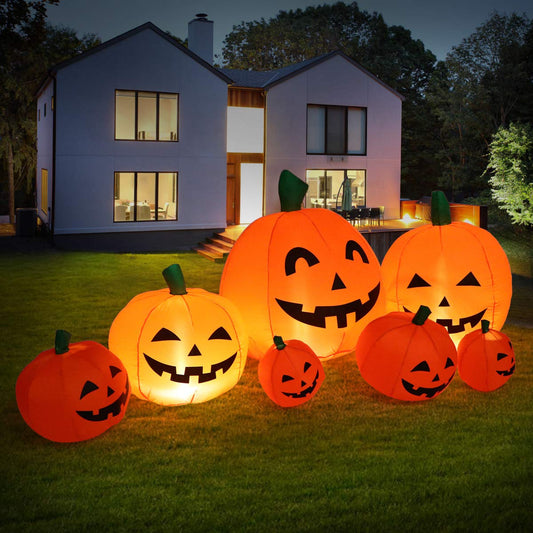 7 Ft Halloween Blow up Inflatable Pumpkin Decoration-Lighted Halloween Inflatable Pumpkin for Home Yard Garden Indoor and Outdoor Decoration
