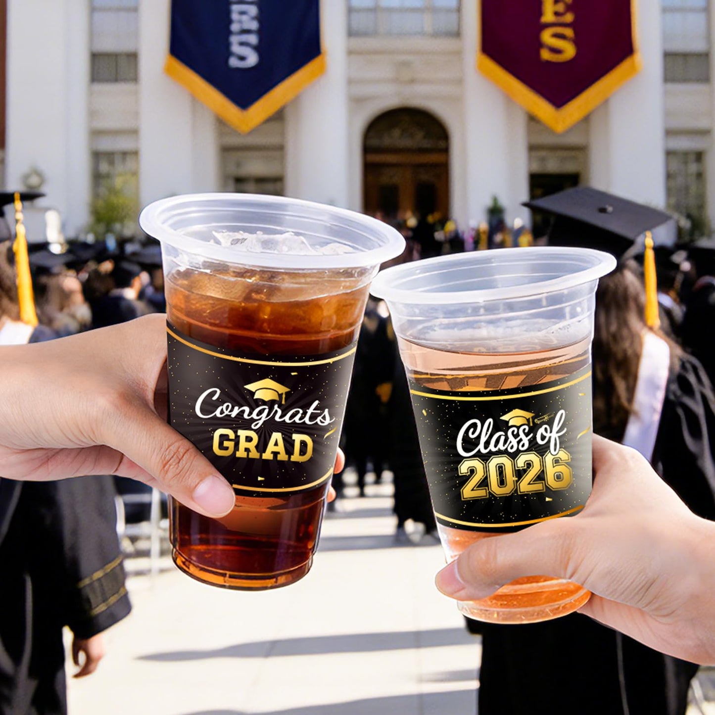 HongyiTime 50 Pack 16 oz Graduation Cups - Graduation Party Supplies & Favors