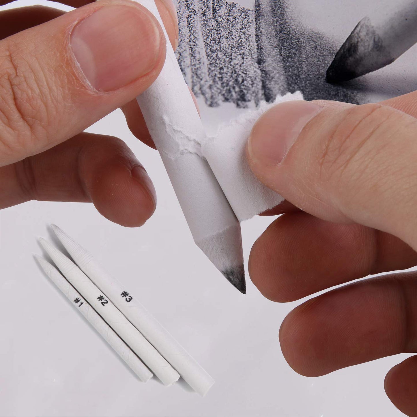 FEBSNOW 84 Pcs Blending Stumps and Tortillions, Paper Art Blenders, Art Pencils, Drawing Pencils for Student Artist Charcoal Sketch Drawing Tools, Sketch Supplies