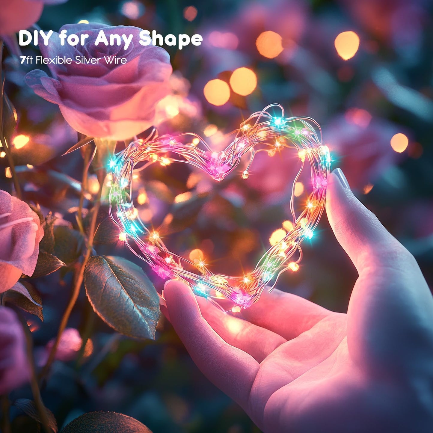 12 Pack Easter Day Pastel LED Fairy Lights Battery Operated - Waterproof Silver Wire 7 ft 20 LED Firefly Lights for Easter Day Decor DIY Craft Party Bedroom