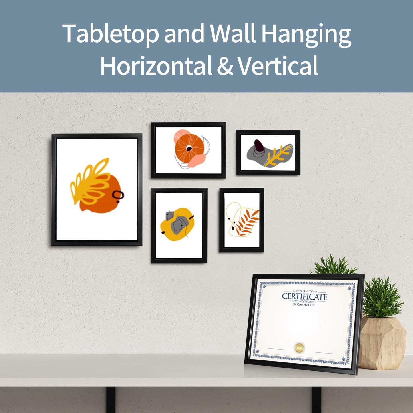 Giverny 8x10 Picture Frames, Black Photo Frames for Wall or Tabletop Display, Simple Design Glossy Finish Frame Perfect for Home Decoration, Office, Hotel and Various Ceremonies Praties