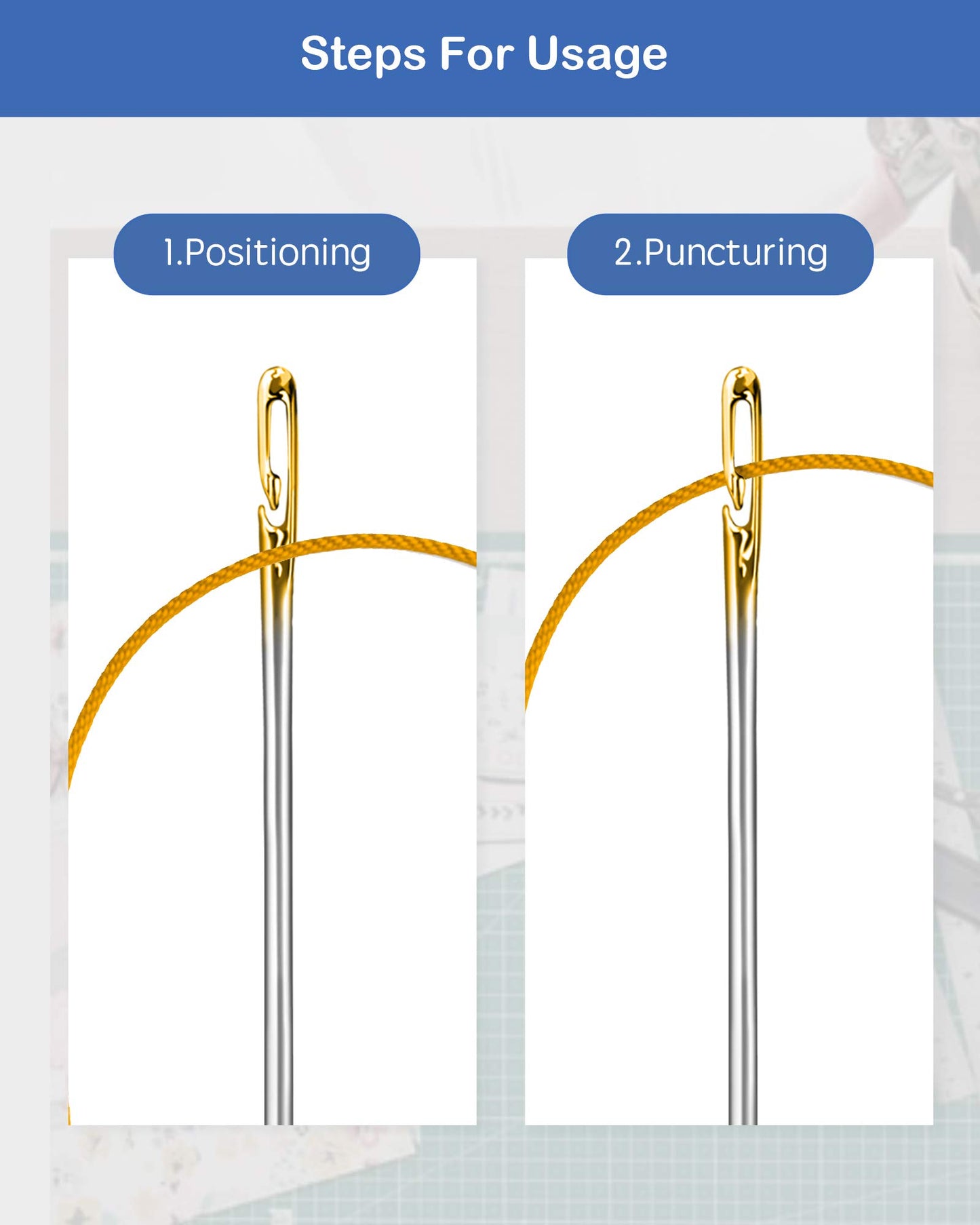 48PCS Self Threading Sewing Needles, Embroidery Needles for Hand Sewing, Easy Side Threading high-Level 3 Sizes, for DIY, Sewing and Mending, Embroidery