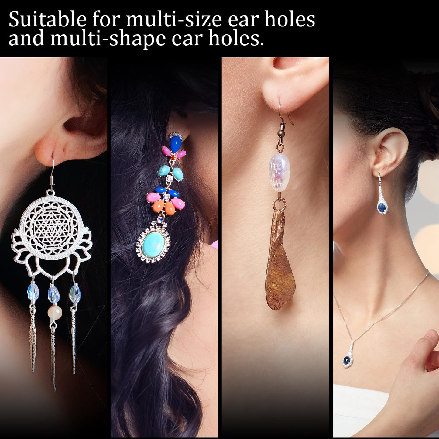 200 Pcs Earring Backs for Droopy Ears Backs Replacements Earring Backs for Heavy Bullet Clutch(Clear)