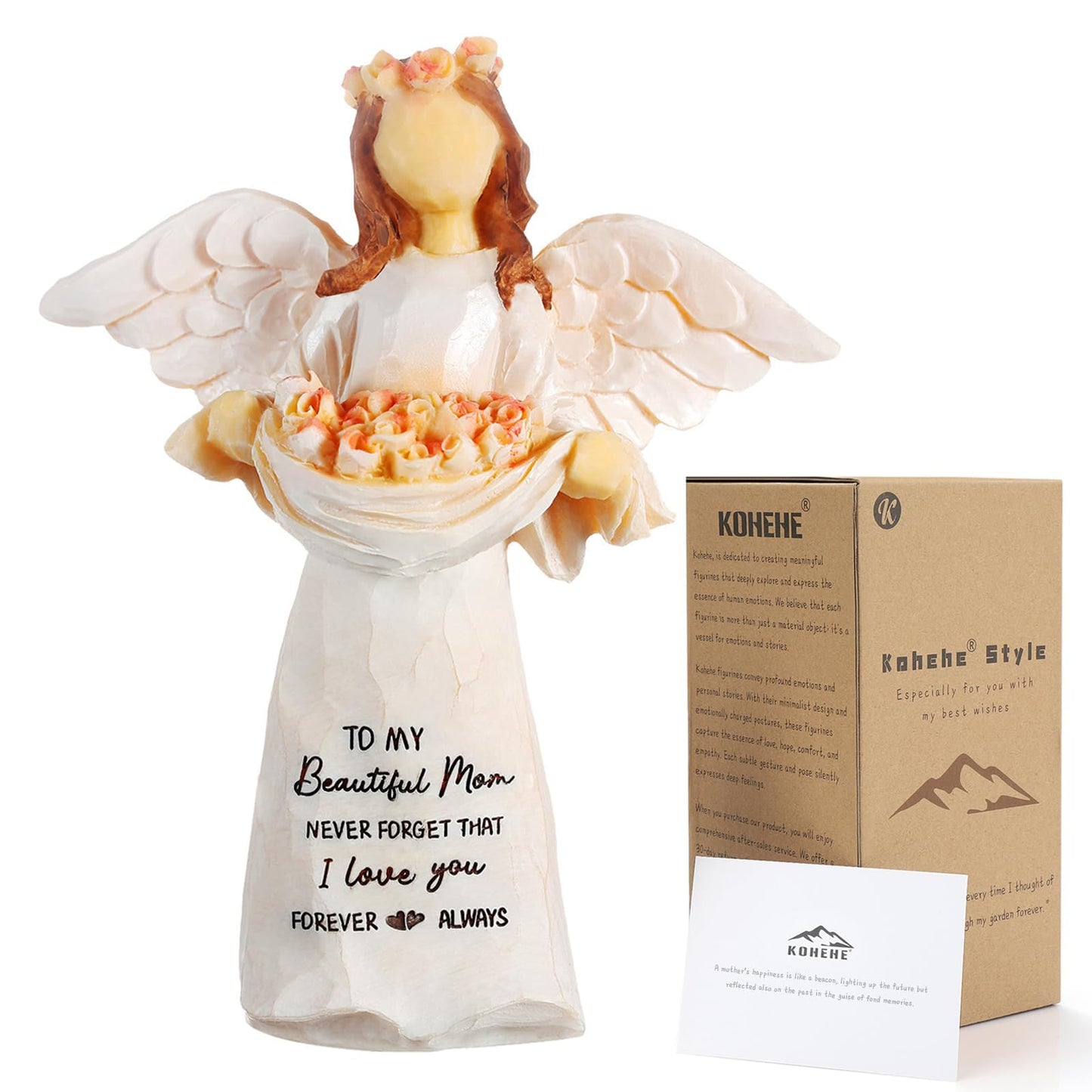Kohehe Gifts for Mom,5.12" Mom Gifts Angel Figurine,Mom Birthday Gifts,Sentimental Gift for Moms on Birthday and Mother's Day