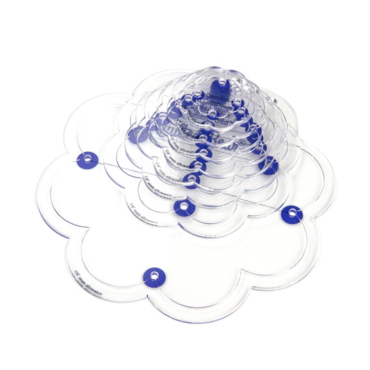 The Quilted Bear Flower Quilting Templates – 8 Clear Non-Slip Acrylic Quilt Templates for Precise Fabric Cutting & Stress-Free Machine Quilting - Ideal for Quilt & Sewing Supplies (¾–3")