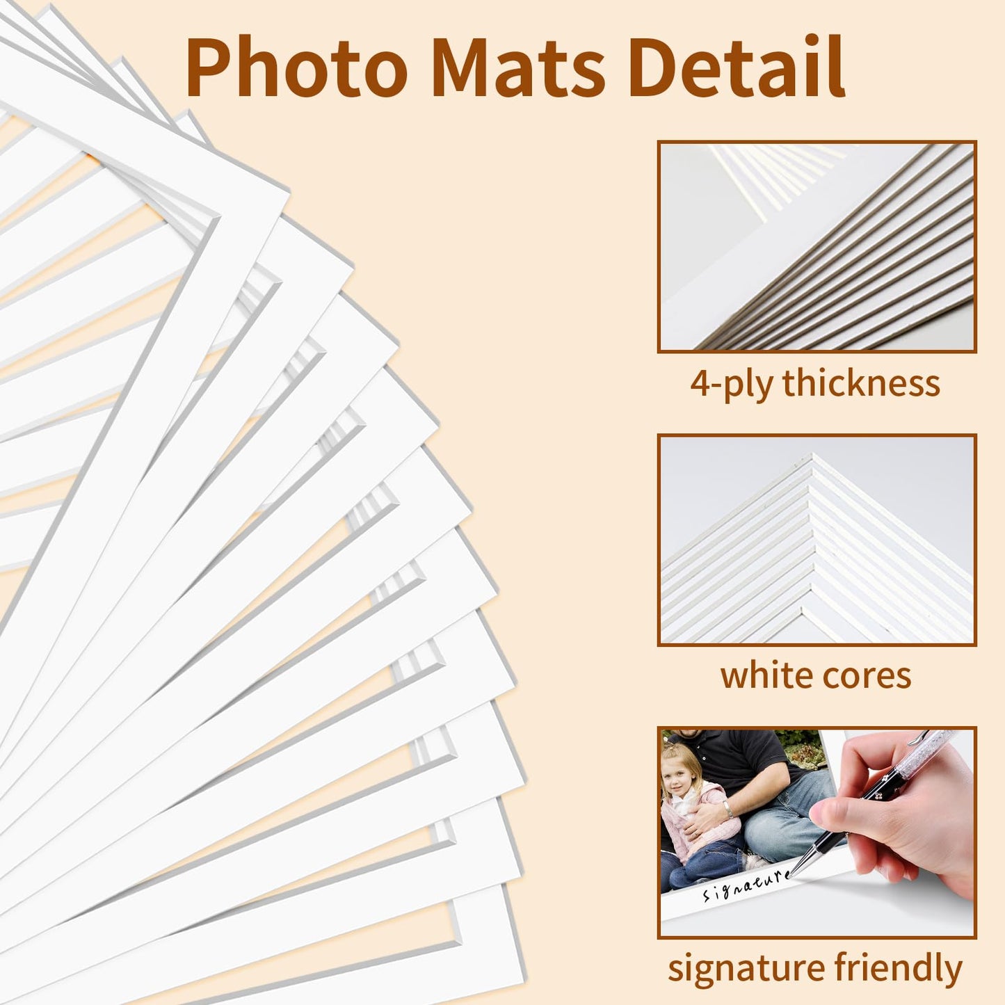 yeestone 10 Pack Picture Frame Mats, 5x7 Matted to 4x6 Photo Mats, Acid Free Picture Matting for Pictures Photos Watercolor Artwork (White)