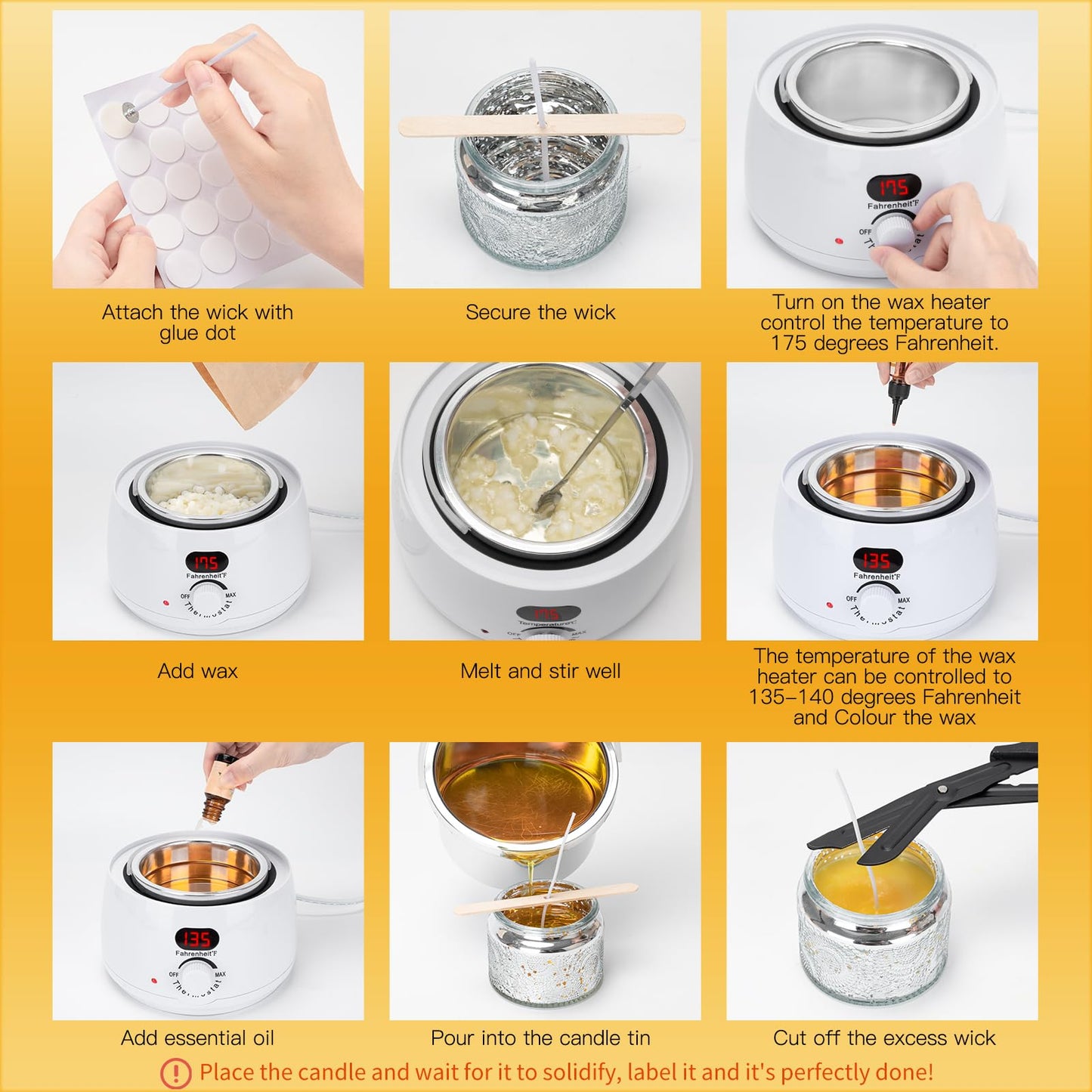 Candle Making Kit, Scented Candles Making Kit Supplies with Digital Soy Wax Melt Warmer Candle Making Complete Kit for Adults Beginners DIY Starters