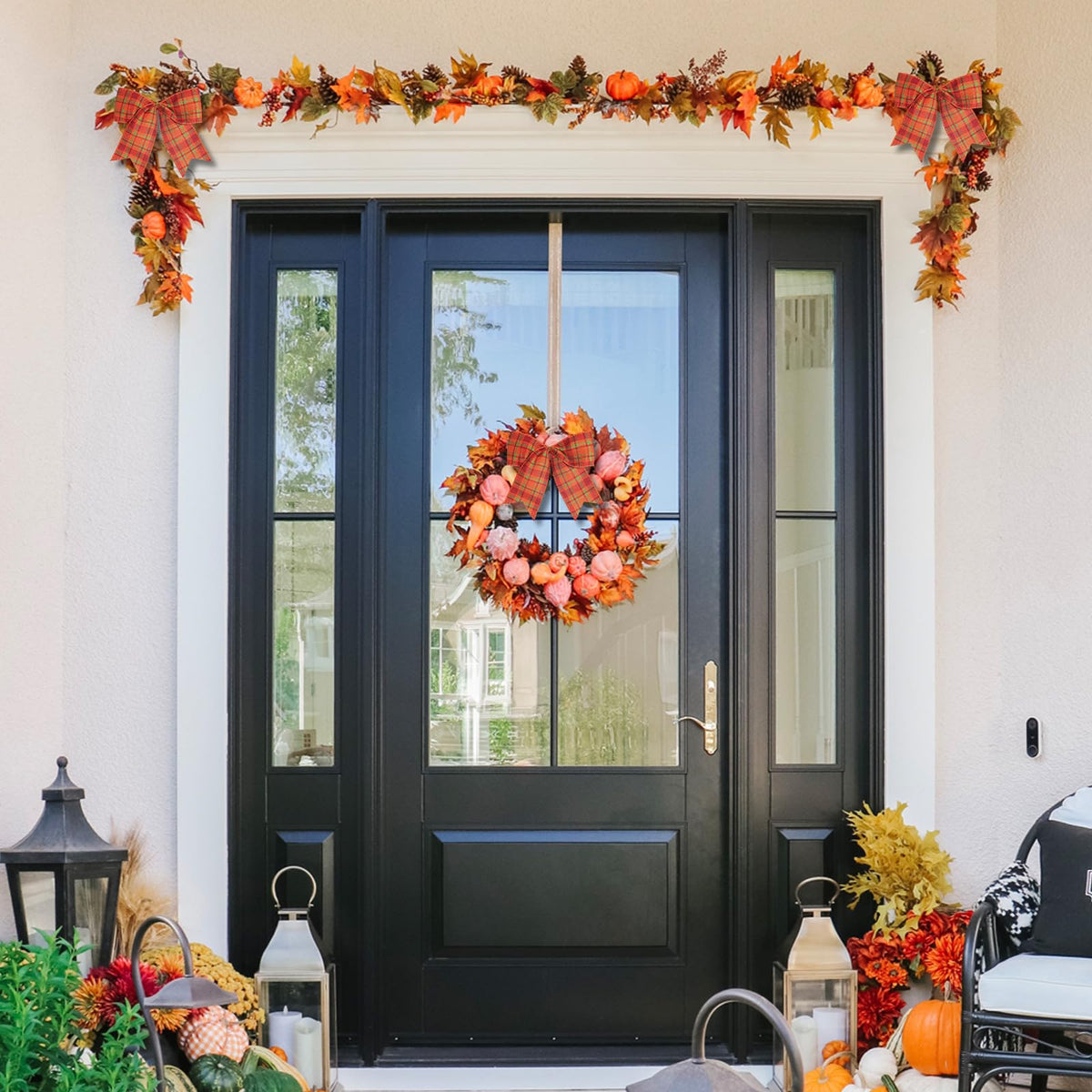 12 Pcs Fall Bows Halloween Tree Decorations 6 Inch Thanksgiving Ornaments