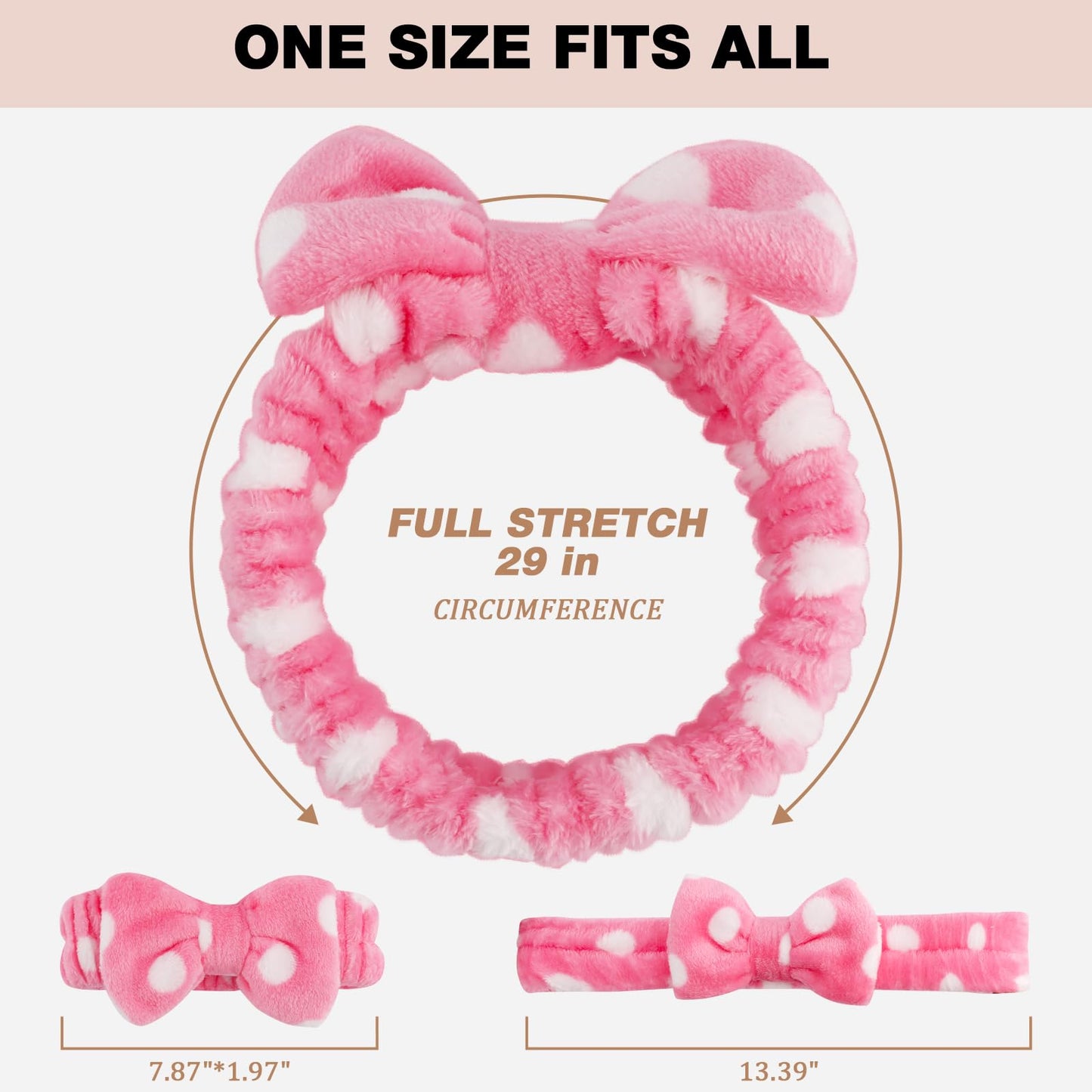 8pcs Spa Headband, Easter Basket Stuffers, Bulk Valentines Galentines Day Gifts, Stocking Stuffers for Teen Girls Women, Skincare Makeup Face Wash Headband, Goodie Bags Gift Baskets Party Favors